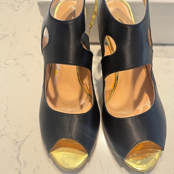 Things II Come Women’s Cutout Ribbon Heels Black Open-Toe Dress Sandals shoes 12 - Picture 7 of 9